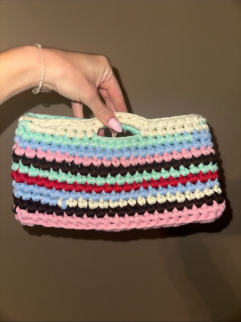Handmade Multicolor Crochet Clutch Bag